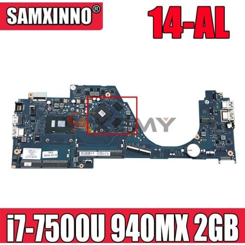 903706-001 For HP 14-AL Laptop Motherboard DAG31AMB6D0 903706-601 With SR2ZV i7-7500U CPU 940MX 2GB GPU 100% Tested Fast Ship