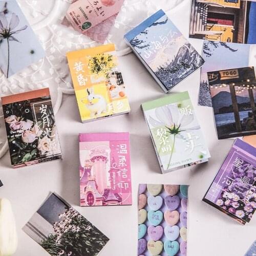 Dimi 50 Sheets INS Photo Stationery Stickers Book Mini Cute Travel Diary Planner Phone Case Decoration Scrapbooking Stick Label