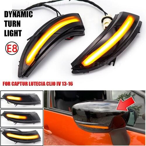 For Renault Clio IV MK4 Captur J87 Rearview Mirror Indicator Water Flowing Dynamic Turn Signals Lamp LED