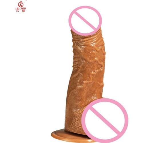 Jiuai No Smell Crude Huge Dildos Sex Toys Female Clitoral Stimulation Silicone Strong Suction Cup for Woman