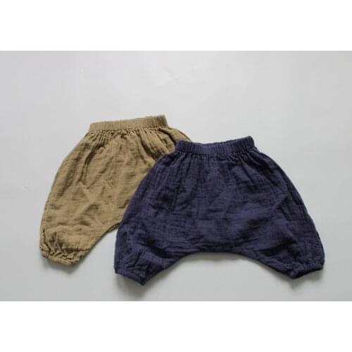 2020 Summer Toddler Children Cross-pants Korean Style Pure Color Trousers Soft Breathable Kids Anti-mosquito Pants