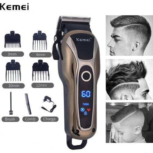 Professional Hair Trimmer Electric Hair Clipper LED Display Hair Cutting Machine Cord Cordless Trimmer For Men
