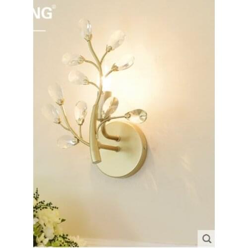 Simple and modern LED crystal wall lamp living room TV background wall lamp Bedroom bedside aisle creative lighting