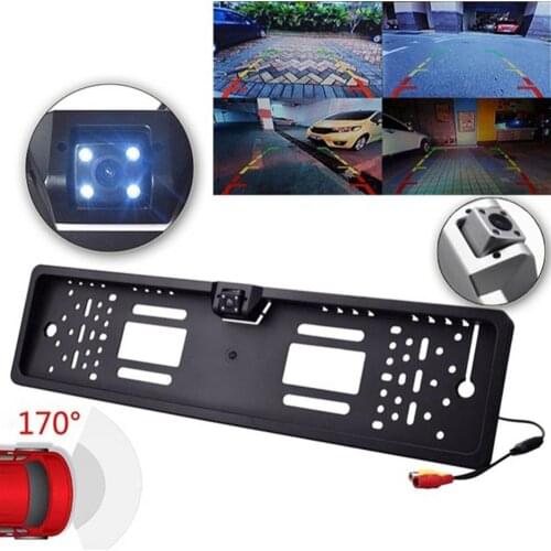 European Car License Plate Frame Rear View Reverse Backup Night Vision Camera License Plate Car Parking Rear Camera