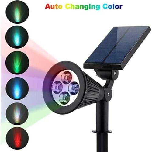 RGB LED Solar Lawn Light Landscape Lamp Waterproof Outdoor Spotlight Street Lamp LED Path Lights Solar Garden Decoration Lights