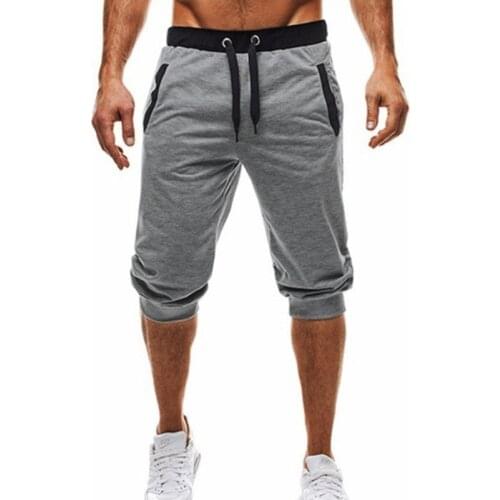 2021 Summer Men Leisure Men Knee Length Shorts Color Patchwork Joggers Short Sweatpants Trousers Men 7 minuteS of Shorts