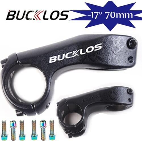 BUCKLOS MTB handlebar stem 17 Degrees Aluminum Alloy Stems Road Bike 31.8MM 70MM mtb Power Cycling Parts