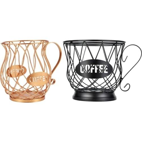 Universal Coffee Capsule Storage Basket Coffee Cup Basket Vintage Coffee Pod Organizer Holder Black For Home Cafe Hotel