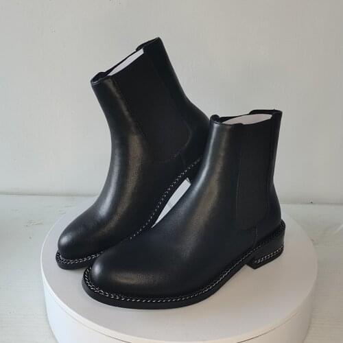 2021 new Women ankle boots natural leather upper Retro classic short boots Europe women shoes Cowhide upper Chelsea boots