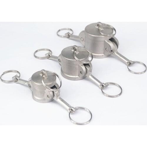 1/2" 3/4" 1" 1-1/4" 1-1/2" 2" 2-1/2" 3" 4" 304 Stainless Steel Type DC Camlock Fitting Dust Cap Stop Flow