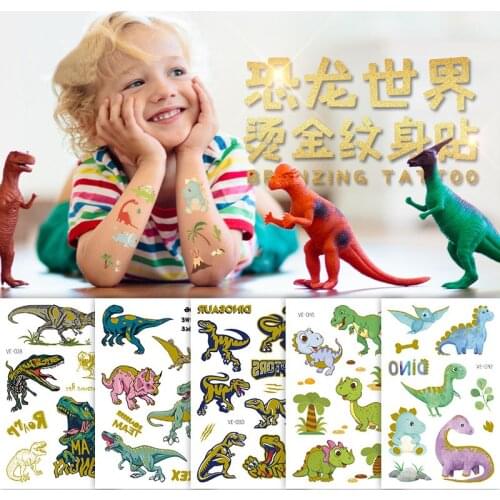 1pcs Fake Tattoo Stickers Cartoon Temporary Tattoo Kids Children Hands Arm DIY Body Art Dinosaur Tattoos Waterproof Sticker