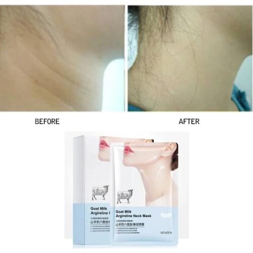 10pcs Anti-Aging Neck Lift Firming Cream Goat Milk Hexapeptide Neck Mask Hydrating Whitening Collagen Neck Patch Anti-Wrinkle