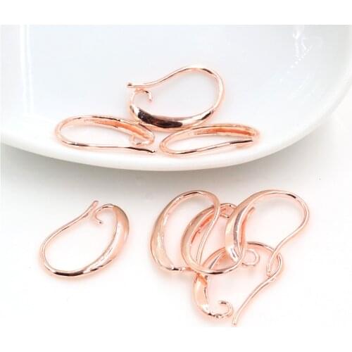 13x19mm 20pcs High Quality Rose Gold Colors Brass French Earring Hooks Wire Settings Base Settings Whole Sale (L3-45)