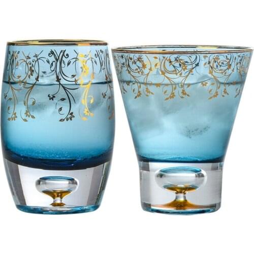 200ml Noble Elegant Whiskey Vodka Sake Shochu Brandy Cup Gilt Mouth Drinkware Wine Glass