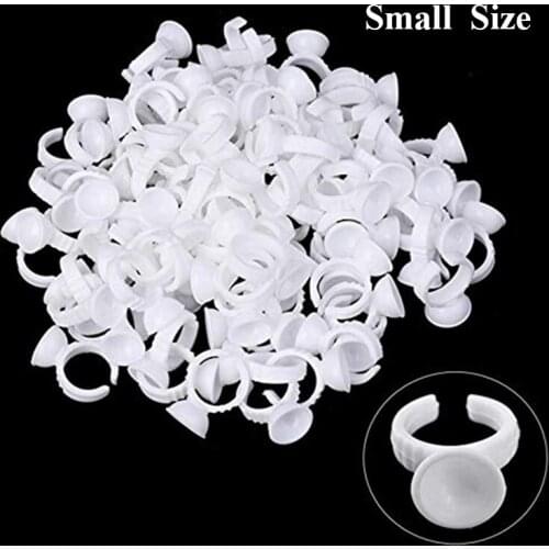 200pcs Small Size Tattoo Ink Ring Cups Makeup Glue Rings Tattoo Rings Cups Disposable Glue Holder Adhesive Makeup Rings
