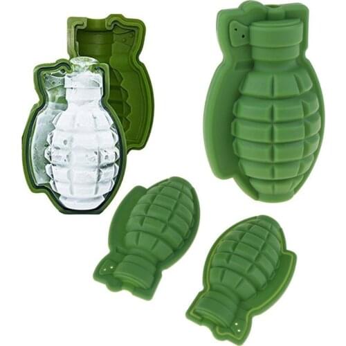 3D Grenade Shape Ice Mold Tray Form for Ice Cream Maker Party Whiskey Wine Silicone Mould Kitchen Bar Tool A Great Gift For Men