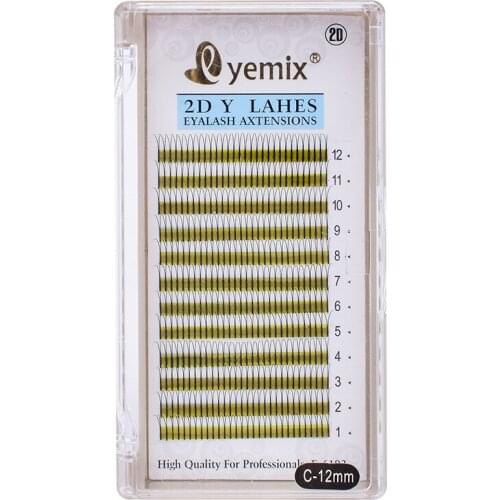 480pcs Premade Fan 2D Y Eyelash Extension Soft Black Y Individual Eyelash Extensions Volume Eyelashes