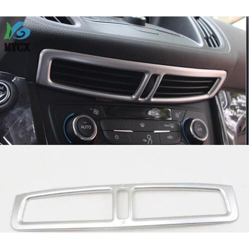 Abs Chrome Air Condition Vent Decorative Trim Chrome Sequin Sticker FOR Ford Escape Kuga 2017 2018 Accessories