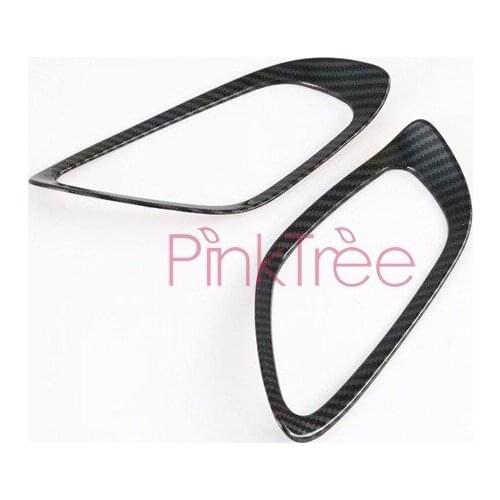 Carbon Fiber Color Accessories For KIA SELTOS 2019 2020 Chrome Carbon Fiber Color Rear Fog Light Lamp Cover Car