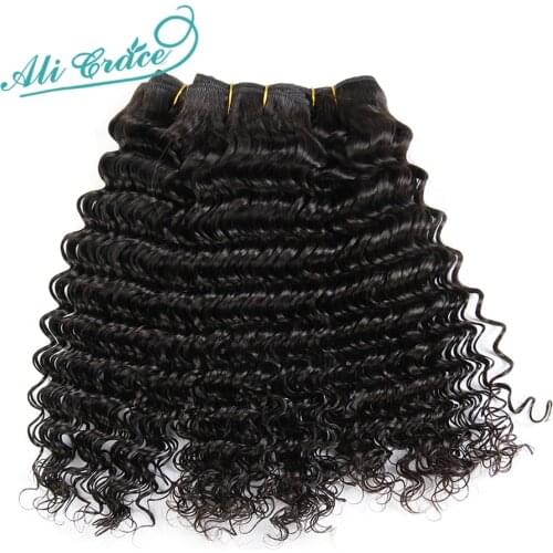 Ali Grace Hair Brazilian Deep Wave 4 Bundles 100% Remy Human Hair Weave Bundles Natural Color Free Shipping