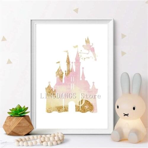 5d Diy Diamond Painting Disney Princess Castle Fairy Tale Pink Diamond Mosaic Embroidery Cross Stitch Nursery Girl Birthday Gift