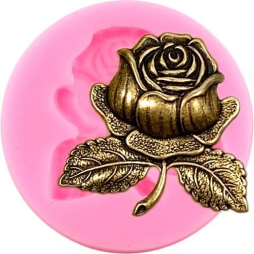 Baroque Scroll Relief Silicone Mold Rose Fondant Cake Decorating Tools Cupcake Topper Molds Polymer Clay Candy Chocolate Moulds