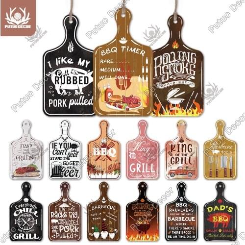 Putuo Decor Barbecue Small Chopping Board Wood Sign Hanging Plauqe for Personalized Home Decoration Kitchen Camping Wall Decor
