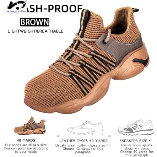 Breathable Safety Work Shoes Boots For Men Anti-Smashing Steel Toe Cap Shoes Indestructible Safety Boots Work Sneakers