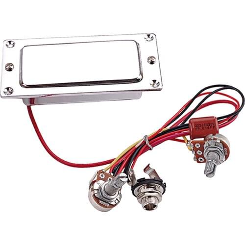 Electric Guitar Humbucker Double Coil Guitar Pickup Harness Kit with 500K Potentiometer Chrome Guitar Humbucker Pickup