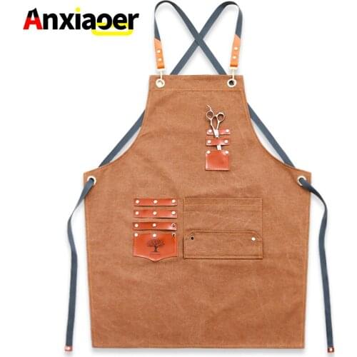 Apron Korean Fashion Custom Logo Coffee Shop Teacher Tea Shop Hair Salon Chinese Restaurant Workwear Men and Women Printing