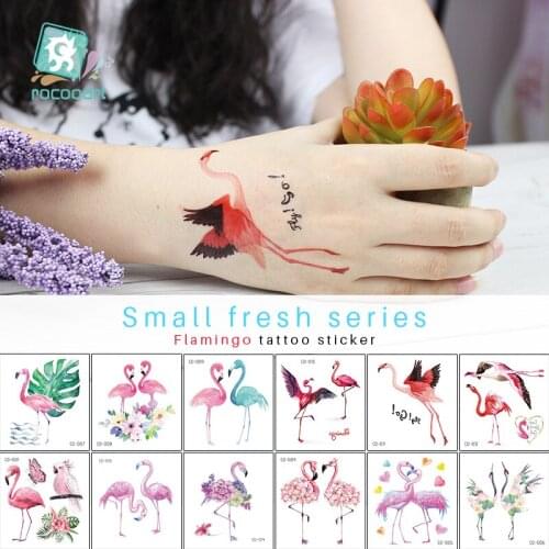 Individuality Mini Flamingo Design Waterproof Temporary Tattoos Stickers For Women Girl Gift Body Art Water Transfer Fake Tattoo