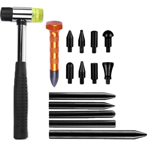 Car Dent Repair Tool Reverse Hammer Paintless Dents Remover Flattening Pen Tap Down Tools With 9 Heads Auto Repair Kits