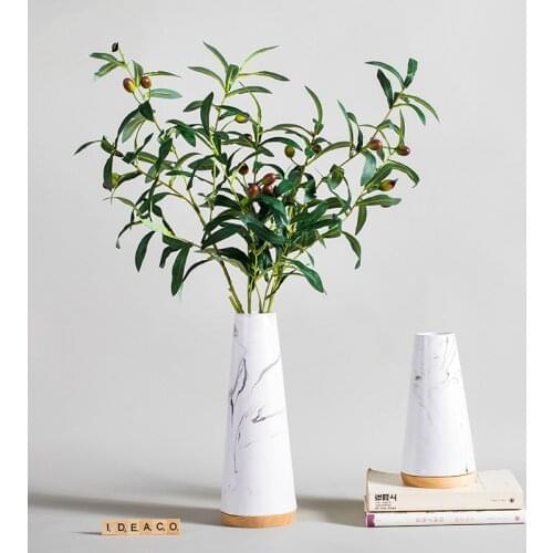 Marble Pattern Ceramic Flower Vase Decoration Creative Living Room Artificial Flower Artificial Flower Art