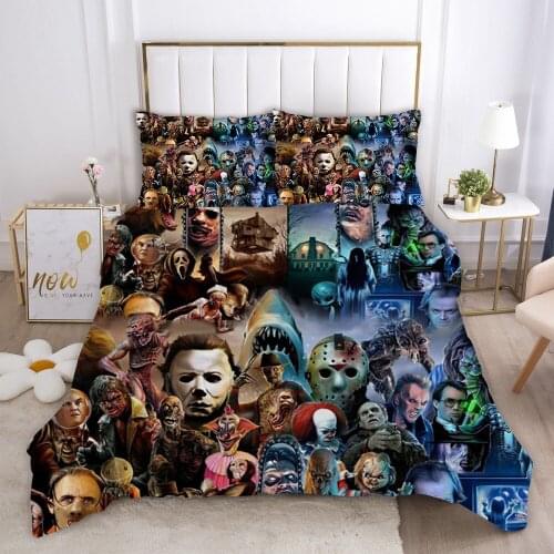 3D Terrorist Character Doodle Pattern 3pcs Bedding Sets Full King Twin Queen King Size Bed Sheet Duvet Cover Set Pillowcase