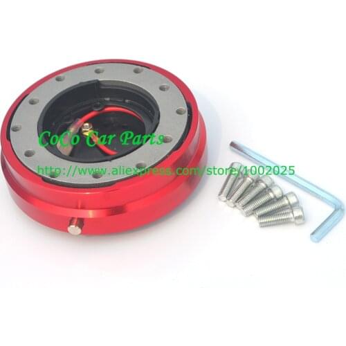 Red Slim Steering Wheel Quick Release Snap Off Kit Quick Release Hub Kit For Steering Wheel