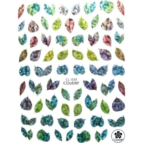 Laser Sliders Nail Art Decorations Autumn Leaf Ginkgo Sun Flower Nail Applique Nail Sticker Nail Stickers Flare Holographic