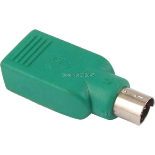 Mini 6 Pin DIN PS_2 to USB Port Mouse Adapter Connector Green