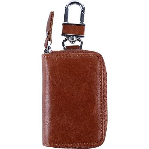 Multi-function Home Key Package Classic First Layer Leather Car Key Bag Retro Oil Skin Men And Women General Leather Car Key Bag
