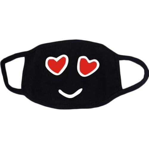 Reusable black Cotton dust proof Protective mask Cute Anime Funny face expression mouth mask halloween cosplay Accessories props