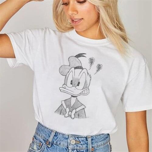 New Kawaii Donald Duck Cartoon Disney Women Tshirt Harajuku Short Sleeve Mode Tee Shirt Female Clothes Dropship Tee Tops