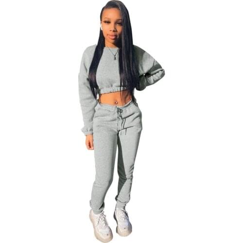 Solid Casual Tracksuit Women Sports 2 Pieces Set Sweatshirts Pullover Hoodies Pants Suit 2020 Home Sweatpants Trousers Outfits
