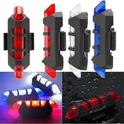 Portable USB Rechargeable Bike LED Tail Light Bicycle Tail Rear Safety Cycling Warning Light Taillight Lamp Super Bright