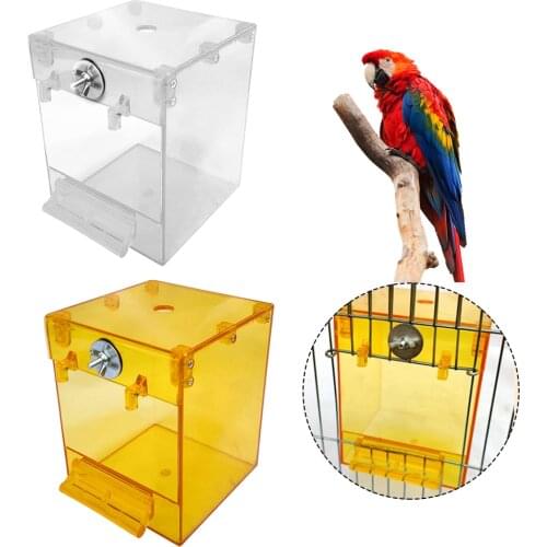 Transparent Pet Bird Bath House With Hanging Hooks Bird Bathtub Cage For Bird Bath Shower Parrots Cockatiels Parakeets Bird Cage