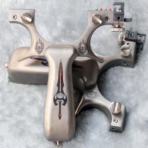 Outdoor Hunting Catapult Slingshot high Quality Titanium alloy Catapult with Flat Rubber Band Fast bow Shooting Game Sling Shot