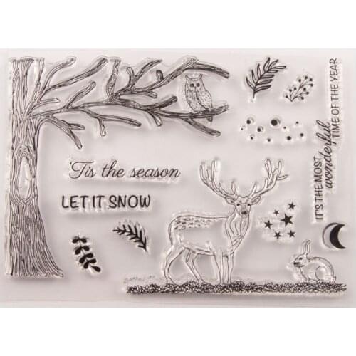 Christmas Theme Transparent Silicone Clear Stamp for Scrapbooking Album DIY Craft Deer Owl Decoration Rubber stamp