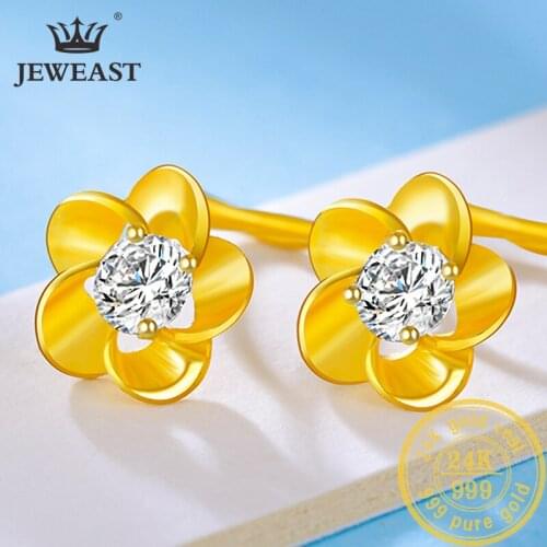 24K Pure Gold Earring Real AU 999 Solid Gold Earrings Nice Good Hollow Ball Tassel Upscale Trendy Fine Jewelry Hot Sell New 2020