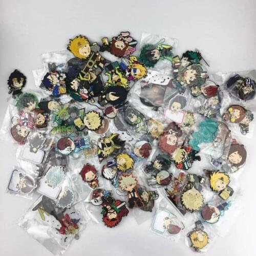 Randomly Send Anime Boku no Hero Academia rubber acrylic Keychain Straps Cosplay