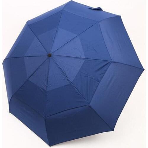 Three folding umbrellas super large full automatic double-layer reinforced sunshade men and women windproof strong umbrella