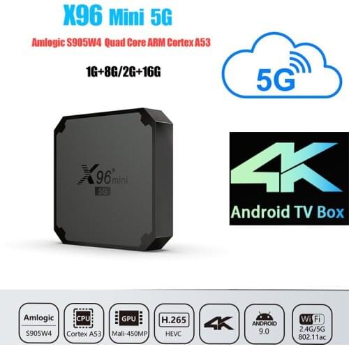 New X96 Mini 5G Smart TV box android 9.0 Amlogic S905W4 1G 8G 2G 16G ip TV 4K 2.4G and 5G dual Wifi Set Top Box media player