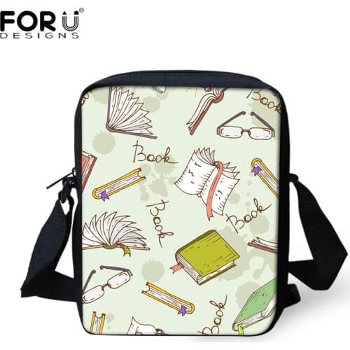 FORUDESIGNS Womens Bag Fashion Messenger Shoulder Bags Book Printing Boys Girls Casual Oblique Handbag Primary School Customize